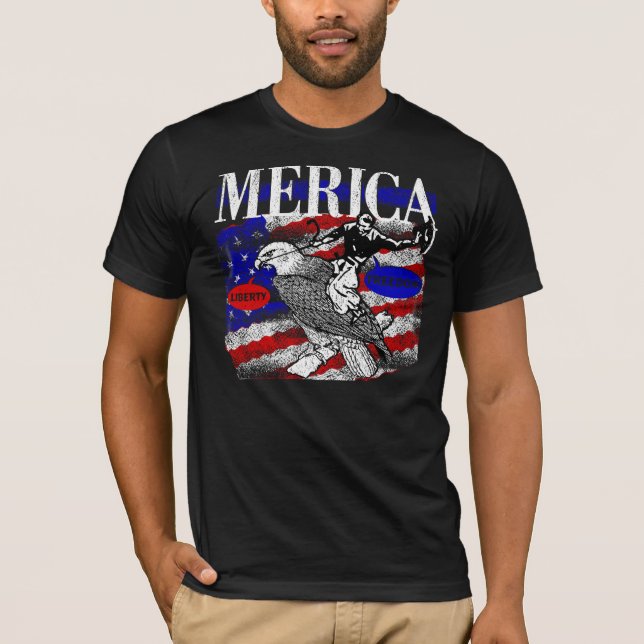 Merica Cowboy och örn T-shirt (Framsida)