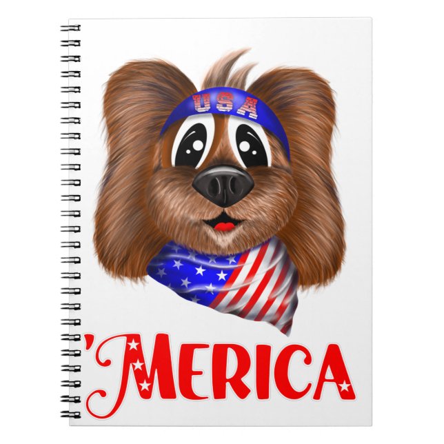 Merica Cute Hund Anteckningsbok (Framsidan)