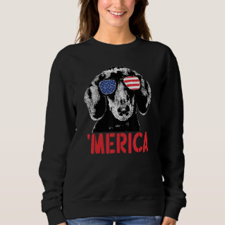 Merica Dachshund Hund American Flagga Sunglasses 4 T Shirt