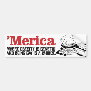 Merica - där fetma är genetiskt och homosexualitet bildekal