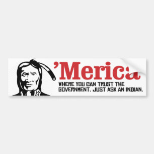 Merica - där man kan lita på regeringen - Bara Bildekal