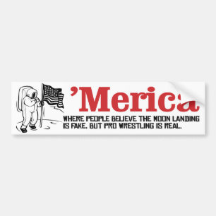 Merica - Där människor tror att landningen i må Bildekal