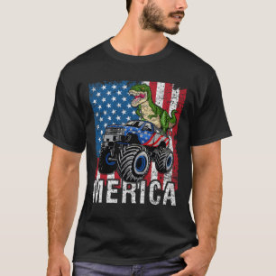 Merica Dinosaur Monster Truck Amerikansk Flagga 4: T Shirt