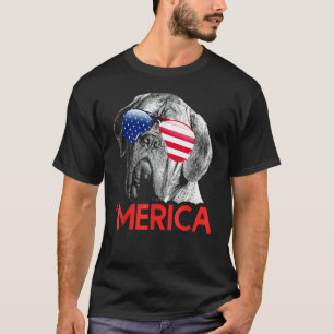 Merica Dogue de Bordeaux American Flagga 4:e juli T Shirt