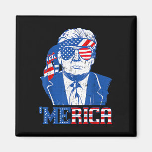 Merica Donald Trump - Lustig trump 4:e juli Amer Magnet