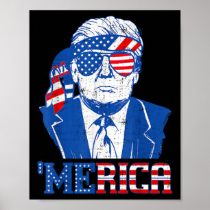 Merica Donald Trump - Lustig trump 4:e juli Amer Poster