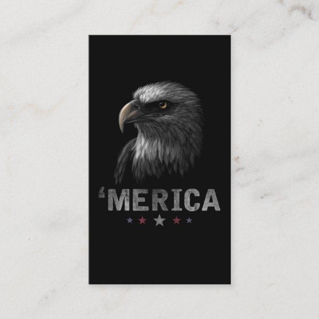 Merica Eagle 4:e juli USA Patriotic Visitkort (Framsida)