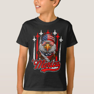 Merica Eagle-flygplan 4:e juli amerikanska Flagga T Shirt