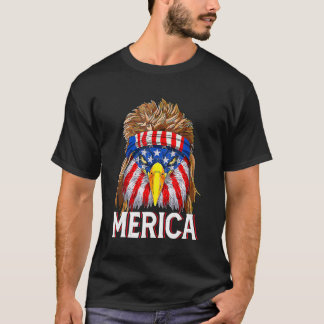 Merica Eagle Mullet 4:e juli Manar Amerikanska kvi T Shirt