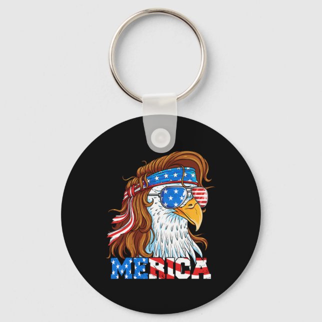 Merica Eagle Mullet 4 juli amerikansk flagga Usa  Nyckelring (Framsida)
