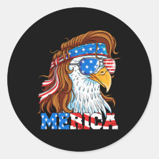 Merica Eagle Mullet 4 juli Amerikansk Flagga Usa Runt Klistermärke