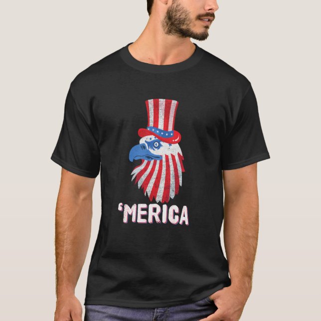Merica Eagle Mullet 4th Of July American Flag Patr T Shirt (Framsida)