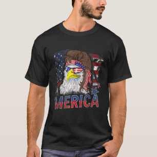 Merica Eagle Mullet US Flagga Patriotic 4:e juli T Shirt