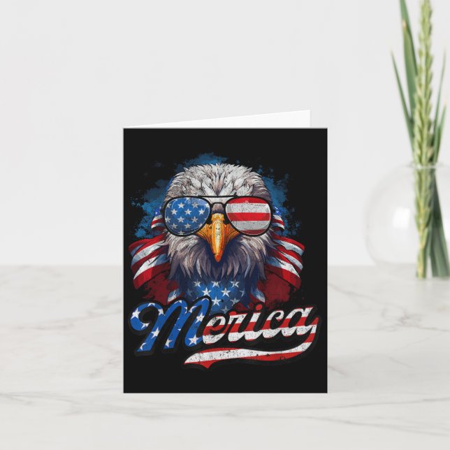 Merica Eagle USA flagga American Independenc Kort (Framsida)