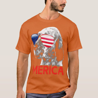 Merica English Setter American Flagga (2) T Shirt