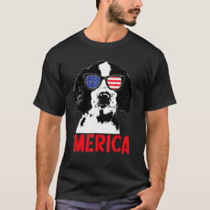 Merica Englisth Springer Spain American Flagga 4:e T Shirt