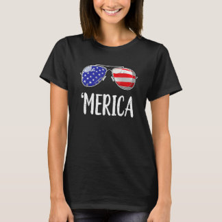 Merica Flag Sunglasses Patriotic 4th Of July Men T Shirt
