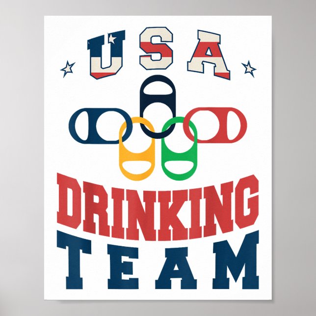 Merica Funny USA Drinking Team Patriotic USA Ameri Poster (Framsidan)