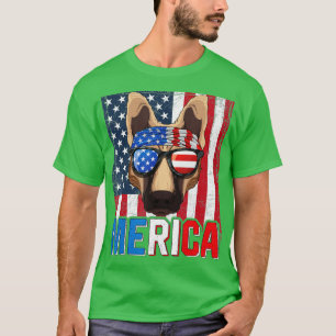 Merica German Shepher Hund 4:e juli-gåvor Americ T Shirt