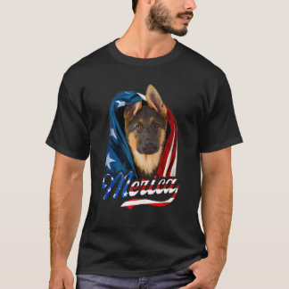 Merica German Shepherd Dog 4th Of July USA Flag Pa T Shirt