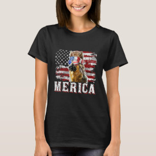 Merica German Shepherd Hund Mullet 4:e juli USA T Shirt