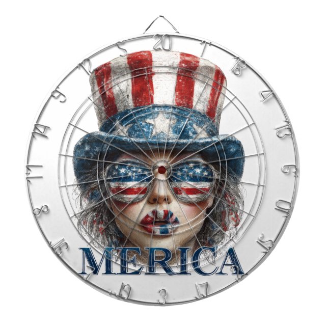 Merica Girl, Fjärde juli Glam Girl with Stars Darttavla (Framsidan)