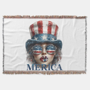 Merica Girl, Fjärde juli Glam Girl with Stars Filt
