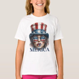 Merica Girl, Fjärde juli Glam Girl with Stars T Shirt