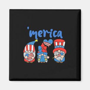 Merica Gnomes USA flagga Fireworks Memorial Day 4 Magnet