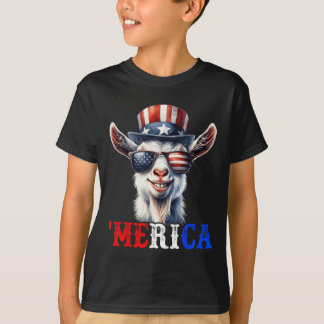 Merica Goat Patriotic 4:e juli: Lena Kids Manar W T Shirt