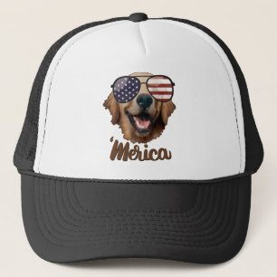 Merica Golden Retriever, 4 juli, USA, Hundar Keps