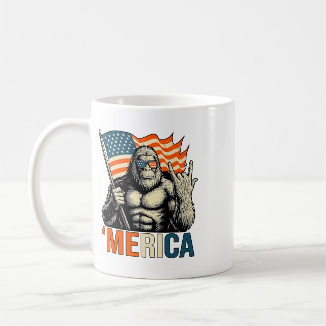 ‘merica Gorilla Flag Solglasögon Roligt Patriotisk Kaffemugg (Vänster)