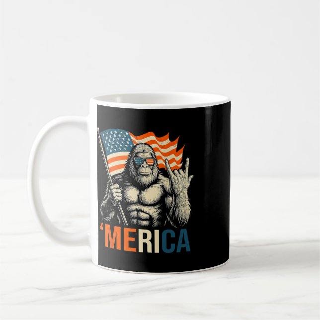 ‘merica Gorilla Flag Solglasögon Roligt Patriotisk Kaffemugg (Vänster)