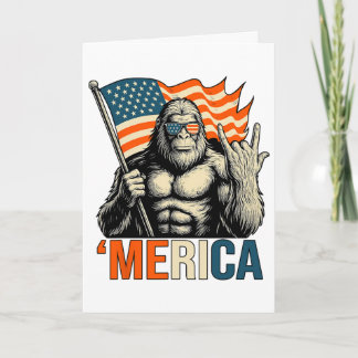 ‘merica Gorilla Flag Solglasögon Roligt Patriotisk Kort