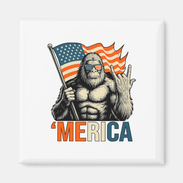 ‘merica Gorilla Flag Solglasögon Roligt Patriotisk Magnet (Framsidan)