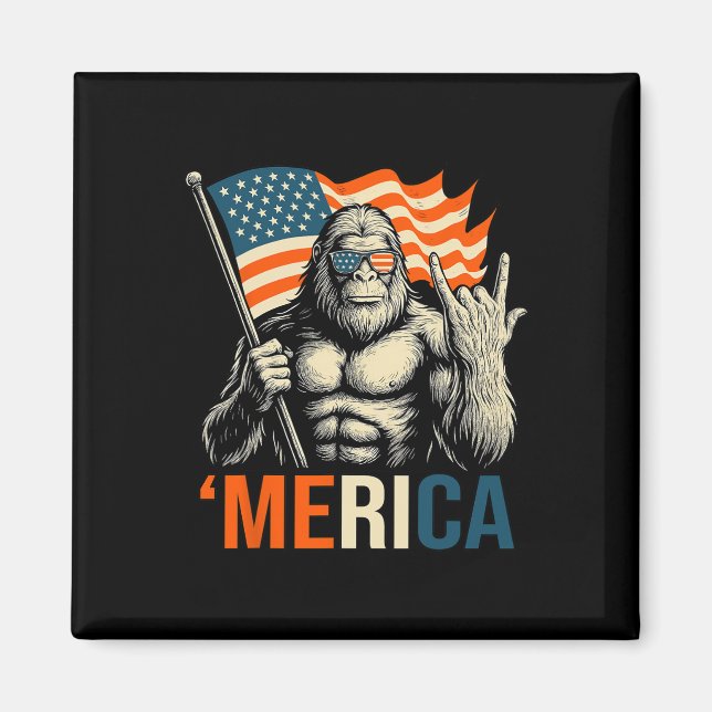 ‘merica Gorilla Flag Solglasögon Roligt Patriotisk Magnet (Framsidan)