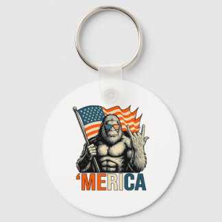 ‘merica Gorilla Flag Solglasögon Roligt Patriotisk Nyckelring