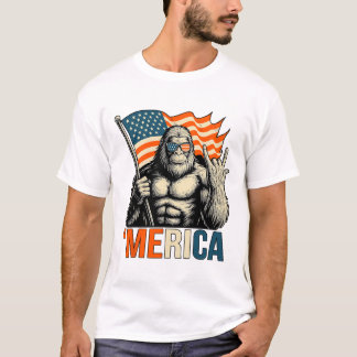 ‘merica Gorillafanonkelglas Roligt Patriotiskt T Shirt