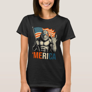 ‘merica Gorillafanonkelglas Roligt Patriotiskt  T Shirt