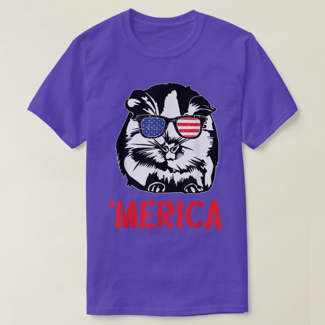 Merica Guinea gris Amerikanska Flagga 4 juli T Shirt (Design framsida)