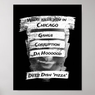 Merica Humor Amerika USA Funny Patriotism Chicago Poster