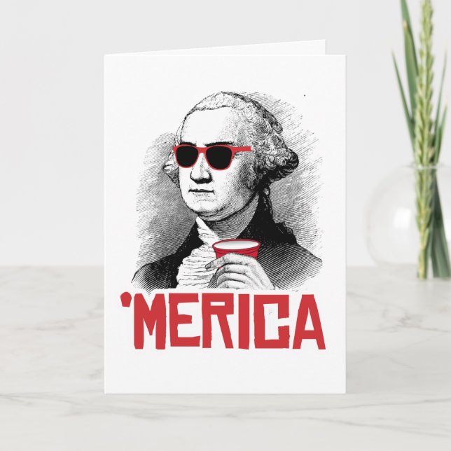 Merica Humor: George Washington "Merican Party" Kort (Framsida)