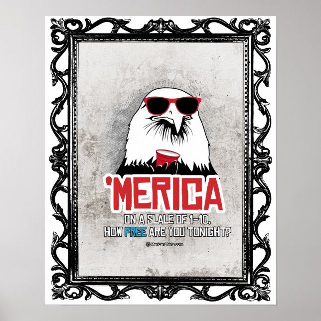 Merica - Hur fri är du ikväll? Poster (Framsidan)