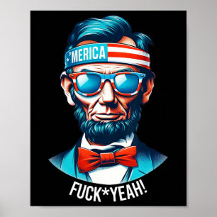 Merica Ja Abraham Lincoln 4:e juli Poster