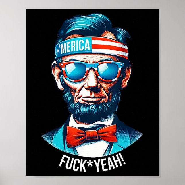 Merica Ja Abraham Lincoln 4:e juli Poster (Framsidan)