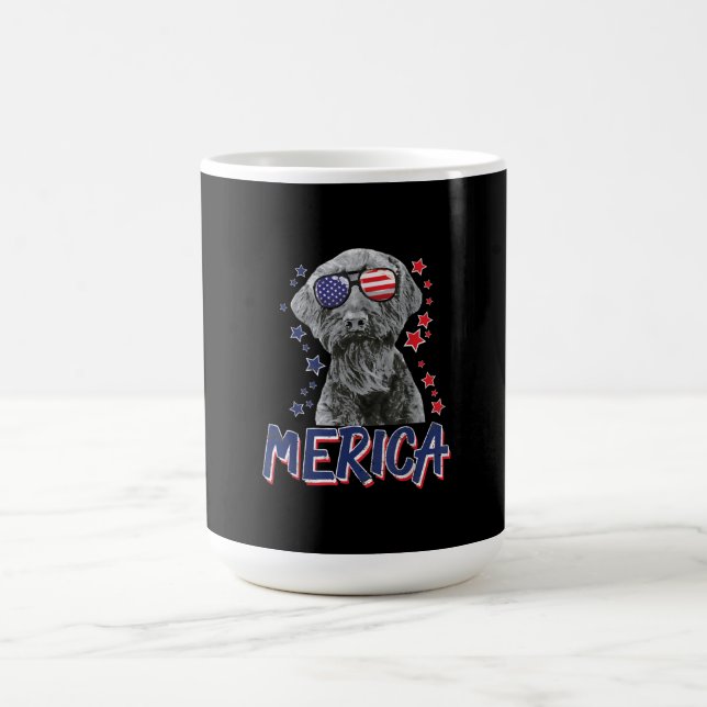 Merica jätte schnauzer hund 4th of july usa gift kaffemugg (Center)
