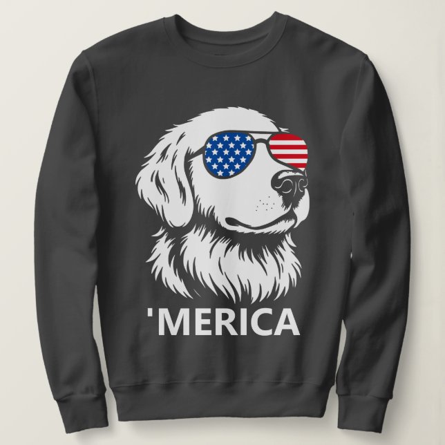 Merica Labrador Patriotic 4:e juli T Shirt (Design framsida)