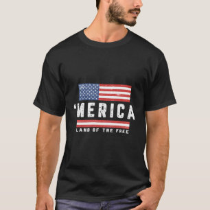 Merica Långärmad Tshirt USA flagga Långärmad Pat T Shirt