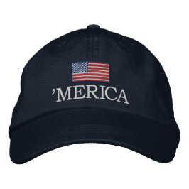 Merica - med USA flagga Broderad Keps