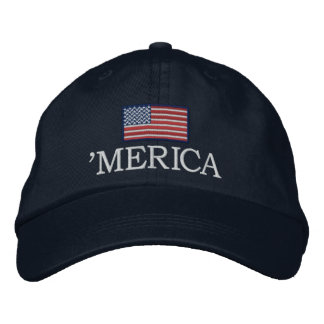 Merica - med USA flagga Broderad Keps